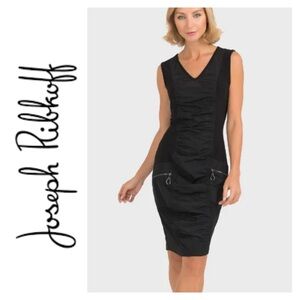 JOSEPH RIBKOFF Black Dress with Ruching Size 6